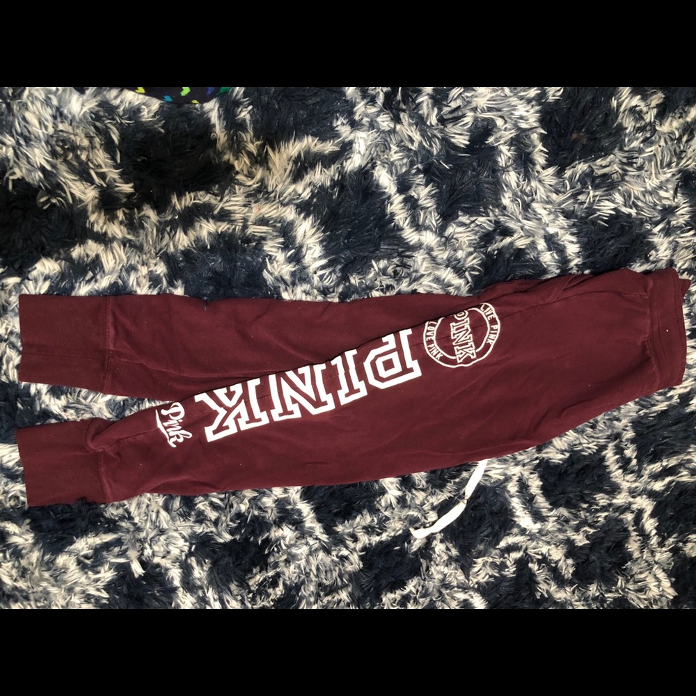 VS PINK maroon joggers